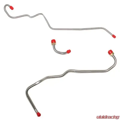 Fine Lines Pump to Carburetor Fuel Line For 67 Pontiac Firebird Lemans GTO w/ 326CID High Output V8 4BBL Quadrajet Inline Filter Stainless - PPC6703SS