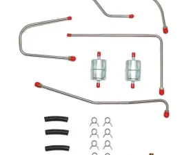 Fine Lines Pump to Carburetor Fuel Line For 62-63 Mopar B-Body 413/426CID Wedge w/ Edelbrock Dual 4BBL Carbs X-Ram Set Stainless