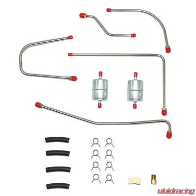 Fine Lines Pump to Carburetor Fuel Line For 62-63 Mopar B-Body 413/426CID Wedge w/ Edelbrock Dual 4BBL Carbs X-Ram Set Stainless - RPC6203SS