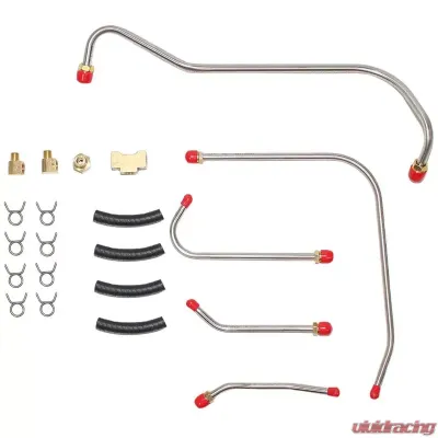 Fine Lines Pump to Carburetor Fuel Line For 64-68 Mopar B-Body Hemi X Ram w/ Dual Holleys Front 5 Line Kit Steel - RPC6403OM
