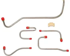 Fine Lines Pump to Carburetor Fuel Line For 64-65 Mopar B-Body Hemi X Ram w/ Dual Carter 4BBL 5 Set Steel