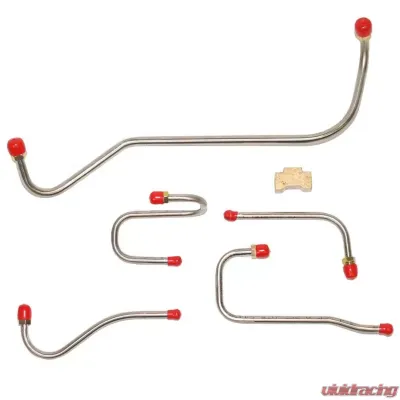 Fine Lines Pump to Carburetor Fuel Line For 64-65 Mopar B-Body Hemi X Ram w/ Dual Carter 4BBL 5 Set Stainless - RPC6405SS