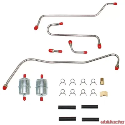 Fine Lines Pump to Carburetor Fuel Line For 64 Mopar B-Body 413/426CID Max Wedge w/ Dual Edelbrock 4BBL Stainless - RPC6407SS