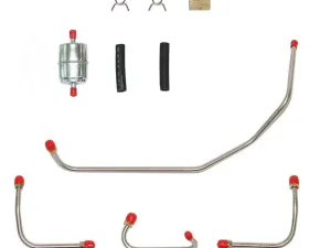 Fine Lines Pump to Carburetor Fuel Line For 66-74 Mopar B-Body Holley Dual Feed Set Steel