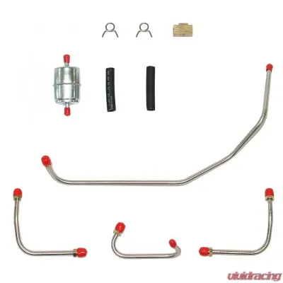 Fine Lines Pump to Carburetor Fuel Line For 66-74 Mopar B-Body Holley Dual Feed Set Steel - RPC6611OM