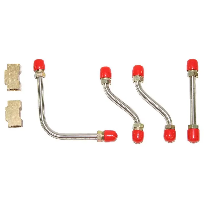 Fine Lines Pump to Carburetor Fuel Line For 69-71 Mopar B-Body 340/440 6 pack Top Set 4 Fuel Line Kit and 2 Tees Steel - RPC6801OM