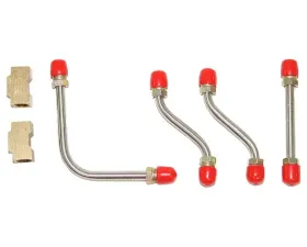 Fine Lines Pump to Carburetor Fuel Line For 69-71 Mopar B-Body 340/440 6 pack Top Set 4 Fuel Line Kit and 2 Tees Stainless