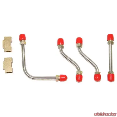Fine Lines Pump to Carburetor Fuel Line For 69-71 Mopar B-Body 340/440 6 pack Top Set 4 Fuel Line Kit and 2 Tees Stainless - RPC6801SS