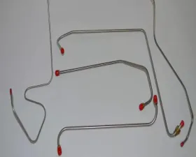 Fine Lines Pump to Carburetor Fuel Line For 57 Ford Thunderbird Dual 4BBL w/ Super Charger Fuel Pump to Carb and Vacuum Lines 6 Set Steel