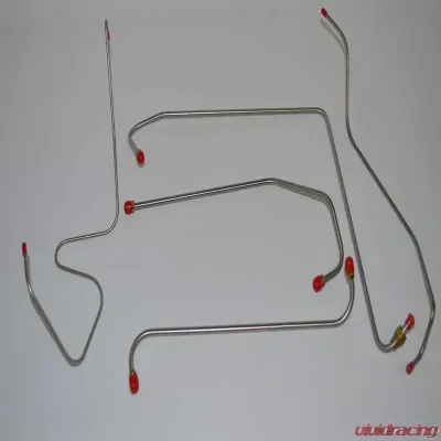 Fine Lines Pump to Carburetor Fuel Line For 57 Ford Thunderbird Dual 4BBL w/ Super Charger Fuel Pump to Carb and Vacuum Lines 6 Set Stainless - SPC5706SS