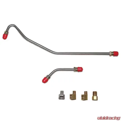 Fine Lines Pump to Carburetor Fuel Line For 63-65 Chevrolet Corvette 327CID 340HP 4BBL Pump to Carb Fuel Lines 2 Lines and 4 Fittings Stainless - VPC6312SS