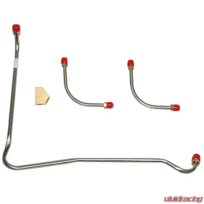 Fine Lines Pump to Carburetor Fuel Line For 67-69 Chevrolet Corvette L88 427CID 430 HP 3x2 3 Lines and Brass Fuel Block Stainless - VPC6725SS