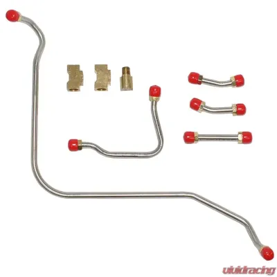 Fine Lines Pump to Carburetor Fuel Line For 68-69 Chevrolet Corvette 427CID 400/435 HP 3x2 BBL Carbs Pump to Carb Fuel Line 5 Lines and 2 Brass Tee Fittings Steel - VPC6829OM