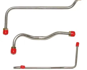 Fine Lines Pump to Carburetor Fuel Line For 69 Chevrolet Corvette 427 CID 390 HP 4BBL 3 Piece Set Stainless