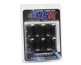 Muteki SR45R Black 45mm M12x125 Open End 20 piece Lug Nut Set