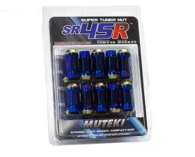 Muteki SR45R Burned Blue 45mm M12x1.25 Open End 20 piece Lug Nut Set