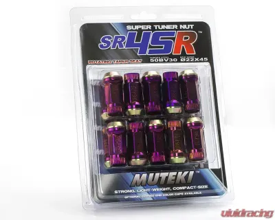 Muteki SR45R Burned Titanium 45mm M12x1.5 Open End 20 piece Lug Nut Set - 32936RN