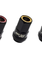 Muteki HR38 12x1.25 Black Chrome w/ Yellow Ring Open End Lug Kit                                     - HR3805BY - Image 2