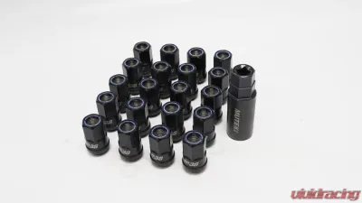 Muteki HR38 12x1.50 Titanium Chrome w/ Blue Ring Open End Lug Kit - HR3806TU