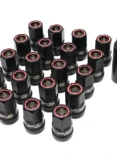 Muteki HR38 12x1.50 Titanium Chrome w/ Red Ring Open End Lug Kit                                     - HR3806TR - Image 2