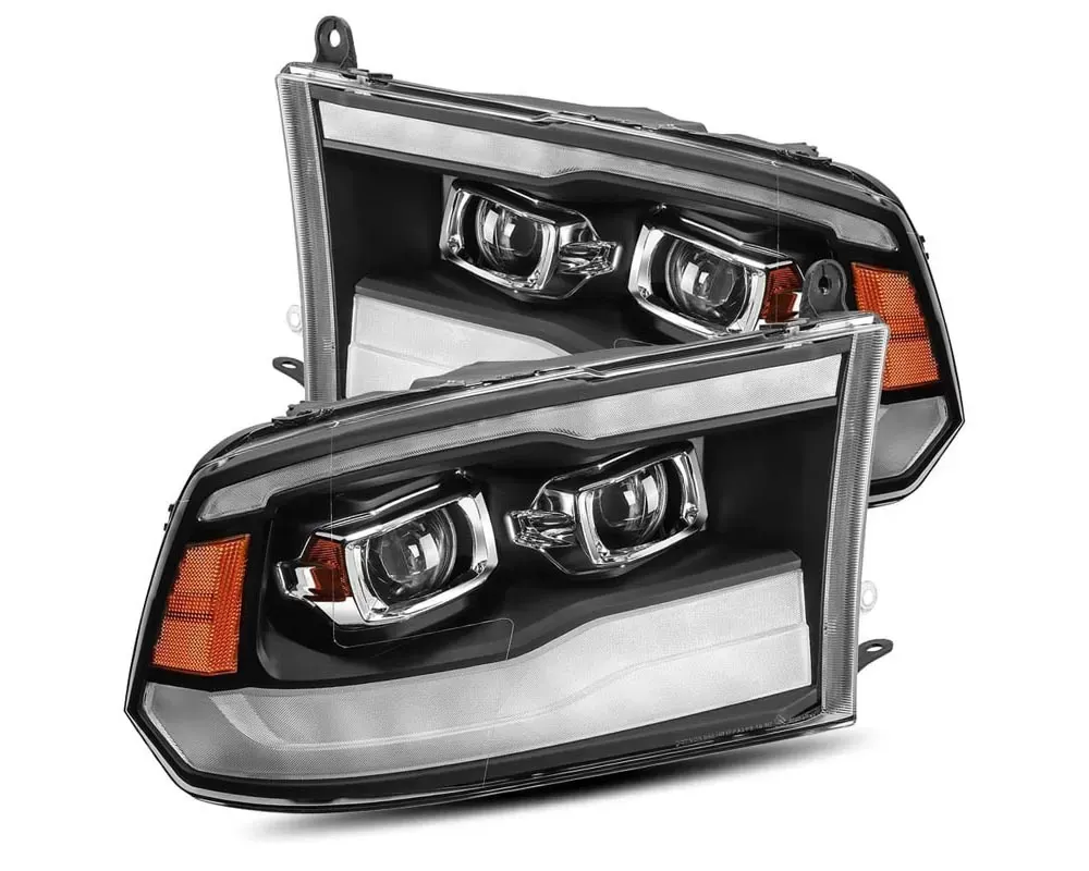 LUXX-Series LED Projector Headlights Black Dodge Ram 1500 | 2500 | 3500 2009-2018 AlphaRex USA - 880539