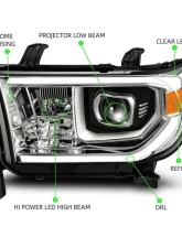 LUXX-Series LED Projector Headlights Chrome Toyota Tundra 2007-2013 AlphaRex USA                                     - 880708 - Image 2