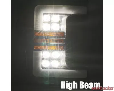 NOVA-Series LED Projector Headlights Black Ford F-250 | F-350 | F-450 | F-550 2017-2019 AlphaRex USA - 880102