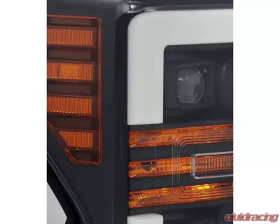 AlphaRex USA PRO-Series Halogen Projector Headlights Black for Ford Super Duty 2017-2019 - 880106
