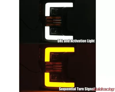 AlphaRex USA PRO-Series Halogen Projector Headlights Black for Ford Super Duty 2017-2019 - 880106