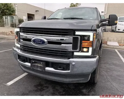 AlphaRex USA PRO-Series Halogen Projector Headlights Black for Ford Super Duty 2017-2019 - 880106