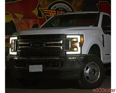 AlphaRex USA PRO-Series Halogen Projector Headlights Black for Ford Super Duty 2017-2019 - 880106