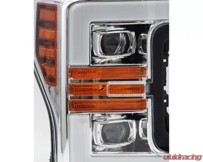 AlphaRex USA PRO-Series Halogen Projector Headlights Chrome for 2017-2019 Ford Super Duty - 8801071