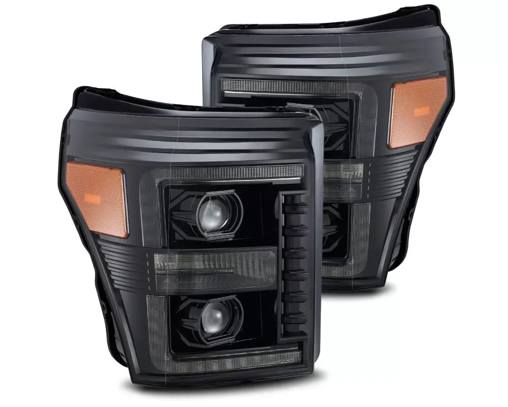 PRO-Series Halogen Projector Headlights Midnight Black Ford F-250 | F-350 | F-450 | F-550 2011-2016 AlphaRex USA - 880140
