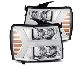 NOVA-Series LED Projector Headlights Chrome Chevrolet Silverado 1500 | 2500 | 3500 2007-2013 AlphaRex USA