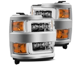 NOVA-Series LED Projector Headlights Chrome w/ Chrome Grill Insert Chevrolet Silverado 2500 | 3500 2015-2019 AlphaRex USA