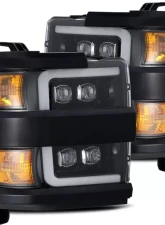 NOVA-Series LED Projector Headlights Jet Black w/ Black Grill Insert Chevrolet Silverado 2500 | 3500 2015-2019 AlphaRex USA                                     - 880217 - Image 15