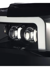 NOVA-Series LED Projector Headlights Jet Black w/ Black Grill Insert Chevrolet Silverado 2500 | 3500 2015-2019 AlphaRex USA                                     - 880217 - Image 2