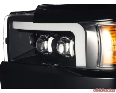 NOVA-Series LED Projector Headlights Jet Black w/ Black Grill Insert Chevrolet Silverado 2500 | 3500 2015-2019 AlphaRex USA - 880217