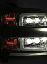 NOVA-Series LED Projector Headlights Jet Black w/ Black Grill Insert Chevrolet Silverado 2500 | 3500 2015-2019 AlphaRex USA                                     - 880217 - Image 4