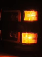 NOVA-Series LED Projector Headlights Jet Black w/ Black Grill Insert Chevrolet Silverado 2500 | 3500 2015-2019 AlphaRex USA                                     - 880217 - Image 6