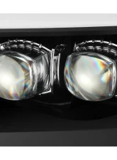 NOVA-Series LED Projector Headlights Black w/ Chrome Grill Insert Chevrolet Silverado 2500 | 3500 2015-2019 AlphaRex USA                                     - 880218 - Image 2