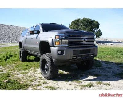 NOVA-Series LED Projector Headlights Black w/ Chrome Grill Insert Chevrolet Silverado 2500 | 3500 2015-2019 AlphaRex USA - 880218