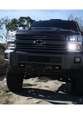NOVA-Series LED Projector Headlights Black w/ Chrome Grill Insert Chevrolet Silverado 2500 | 3500 2015-2019 AlphaRex USA                                     - 880218 - Image 12