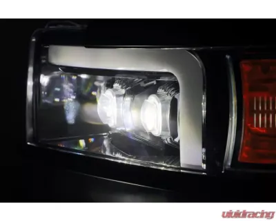 NOVA-Series LED Projector Headlights Black w/ Chrome Grill Insert Chevrolet Silverado 2500 | 3500 2015-2019 AlphaRex USA - 880218