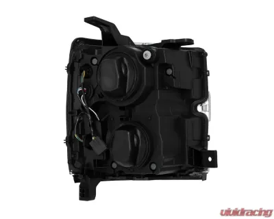 NOVA-Series LED Projector Headlights Black w/ Chrome Grill Insert Chevrolet Silverado 2500 | 3500 2015-2019 AlphaRex USA - 880218