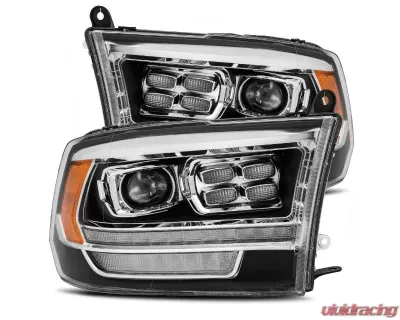 LUXX-Series LED Projector Headlights Black Dodge Ram 2009-2018 AlphaRex USA - 880522