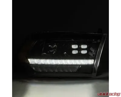 LUXX-Series LED Projector Headlights Black Dodge Ram 2009-2018 AlphaRex USA - 880522