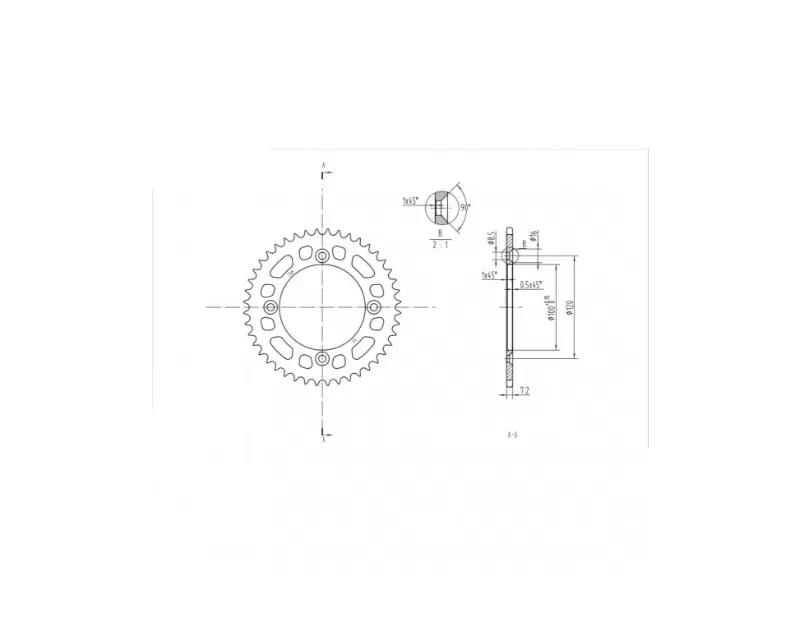 Bikemaster Moto Rear Sprocket 428 44t Suzuki | Yamaha - 230 798 44