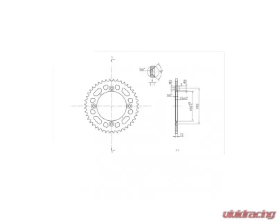 Bikemaster Moto Rear Sprocket 428 44t Suzuki | Yamaha - 230 798 44