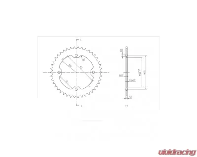 Bikemaster Moto Rear Sprocket 520 42t Yamaha - 241 857 42